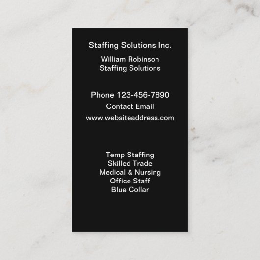 Carte De Visite Thème Dotation Et Ressources Humaines (Dos)