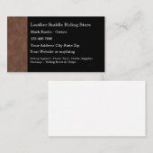 Carte De Visite Thème du cuir de la selle de cheval (Devant / Derrière)