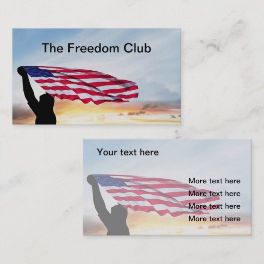 Carte De Visite Thème du drapeau américain Liberté (Devant / Derrière)