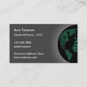 Carte De Visite Thème du Globe des télécoms (Devant)