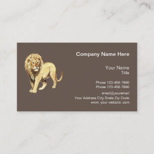 Carte De Visite Thème du lion de la nature sauvage