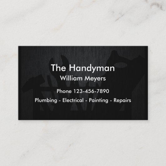 Carte De Visite Thème frais de bricoleur (Devant)