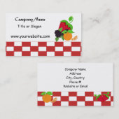 Carte De Visite Thème Fruit à carreaux (Devant / Derrière)