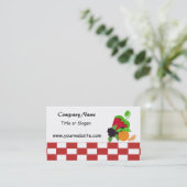 Carte De Visite Thème Fruit à carreaux (Debout devant)