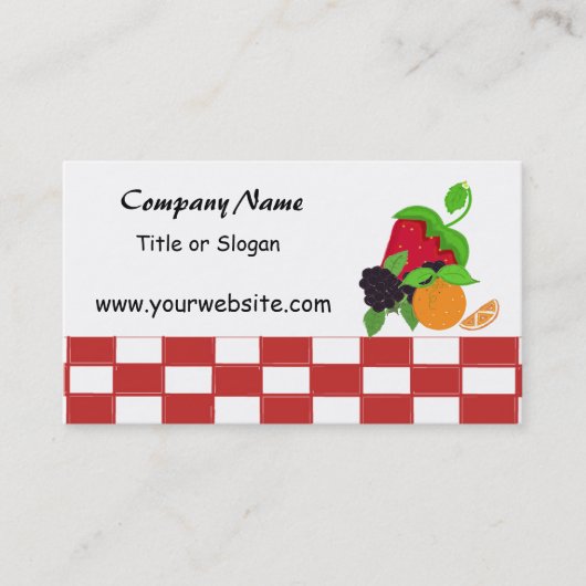 Carte De Visite Thème Fruit à carreaux (Devant)