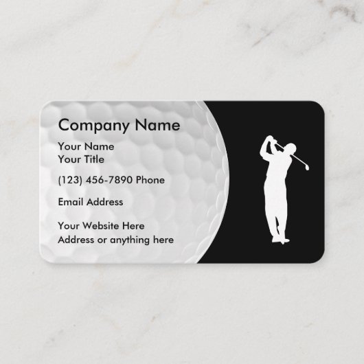 Carte De Visite Thème Golf Design Moderne (Devant)