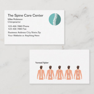 Carte De Visite Thème Graphiques de colonne vertébrale de chiropra