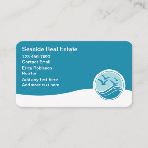 Carte De Visite Thème immobilier Agent immobilier côtier