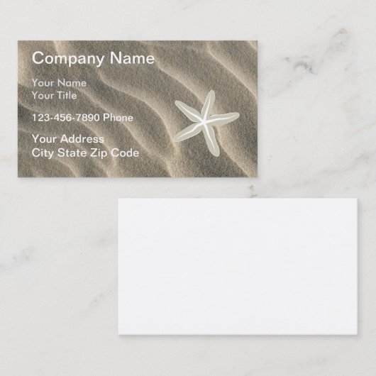 Carte De Visite Thème Immobilier Côtier (Devant / Derrière)