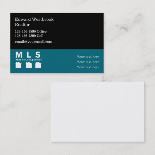 Carte De Visite Thème Immobilier de l'agent MLS (Devant / Derrière)