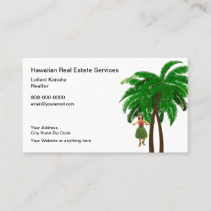 Carte De Visite Thème immobilier de style hawaïen