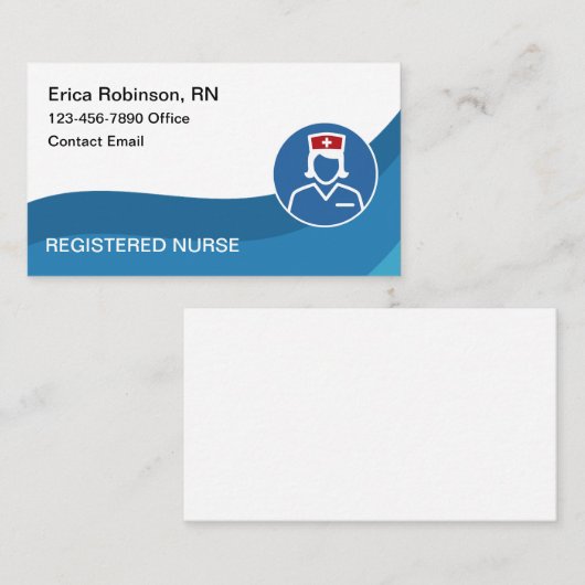 Carte De Visite Thème Infirmière (Devant / Derrière)