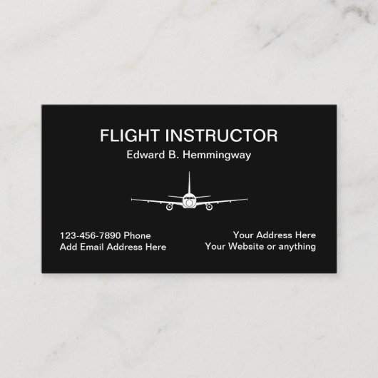 Carte De Visite Thème instructeur de vol (Devant)