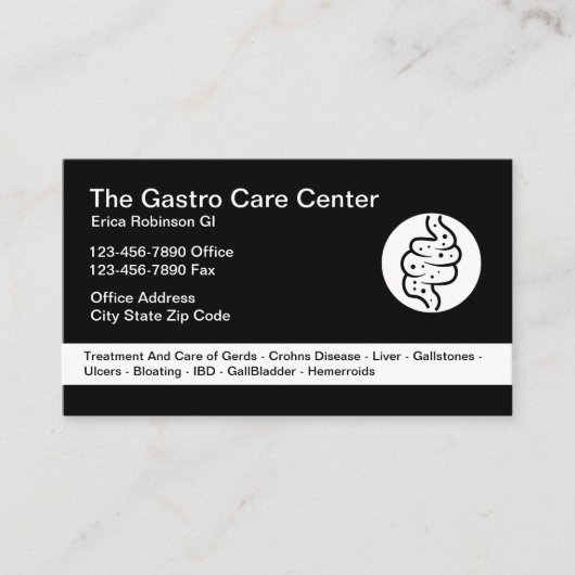 Carte De Visite Thème Intestinal Gastroentérologue (Devant)