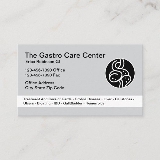 Carte De Visite Thème Intestinal Gastroentérologue (Devant)