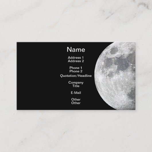 Carte De Visite Thème lunaire de LUNE (Devant)