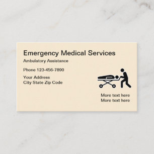 Carte De Visite Thème Médicale de secours d'EMT