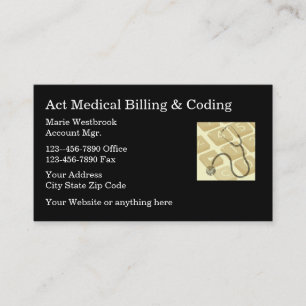 Carte De Visite Thème Médicale Services de facturation et de codag