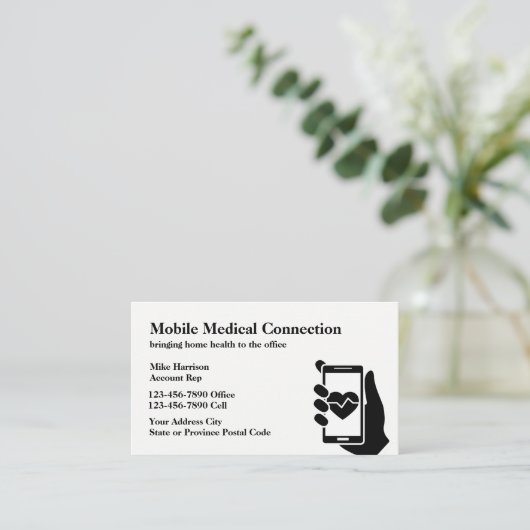 Carte De Visite Thème mobile de soins de santé (Debout devant)