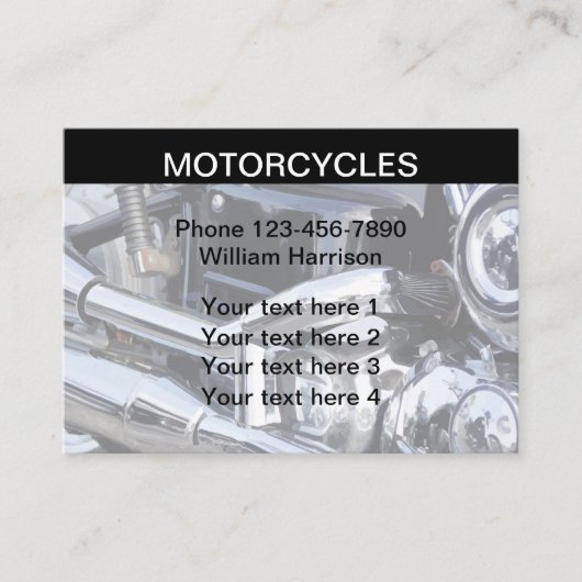 Carte De Visite Thème moto moderne (Devant)