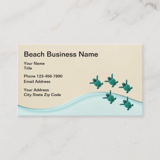 Carte De Visite Thème nature de la plage (Devant)