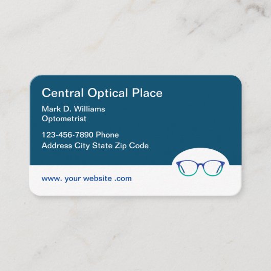 Carte De Visite Thème Optométriste Et Oeil Moderne (Devant)