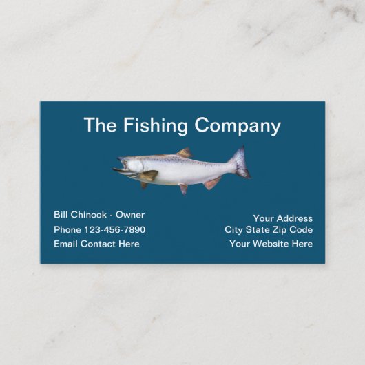 Carte De Visite Thème pêche Chinook (Devant)