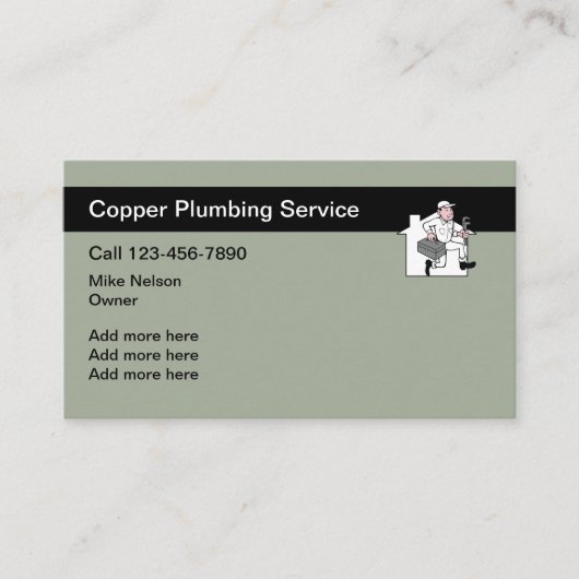 Carte De Visite Thème Plumber simple (Devant)