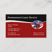 Carte De Visite Thème Rétro du service de pelouse (Devant)