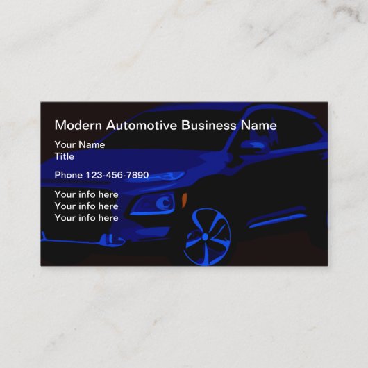 Carte De Visite Thème Services Automobile (Devant)