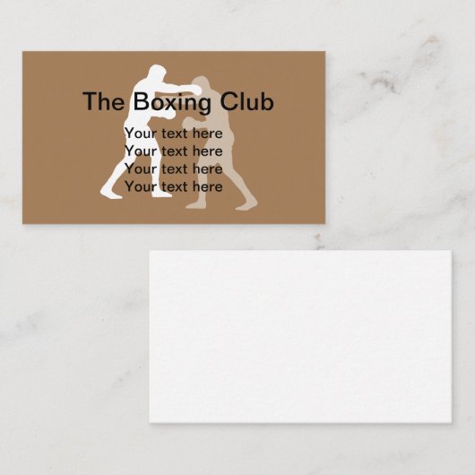 Carte De Visite Thème sportif de boxe (Devant / Derrière)