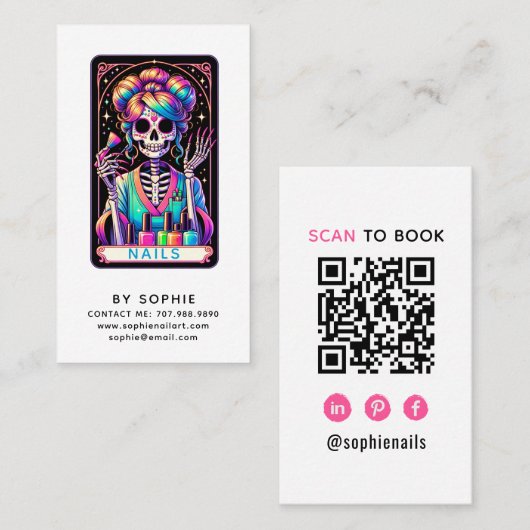 Carte de visite Thème Tarot pour technicien en pos (Devant / Derrière)