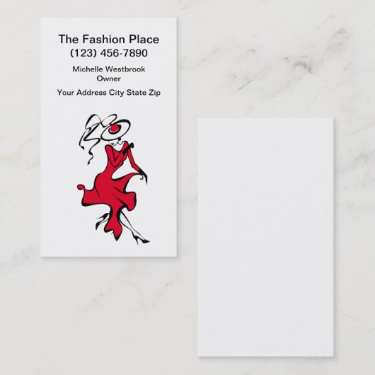 Carte De Visite Thème tendance de la mode (Devant / Derrière)