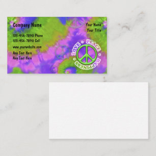 Carte De Visite Thème Tie Dye Rétro