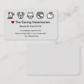 Carte De Visite Thème vétérinaire d'animaux (Devant / Derrière)