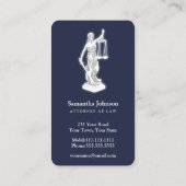 Carte De Visite Themis sculpture | Avocat À Droit Bleu Minuit (Dos)