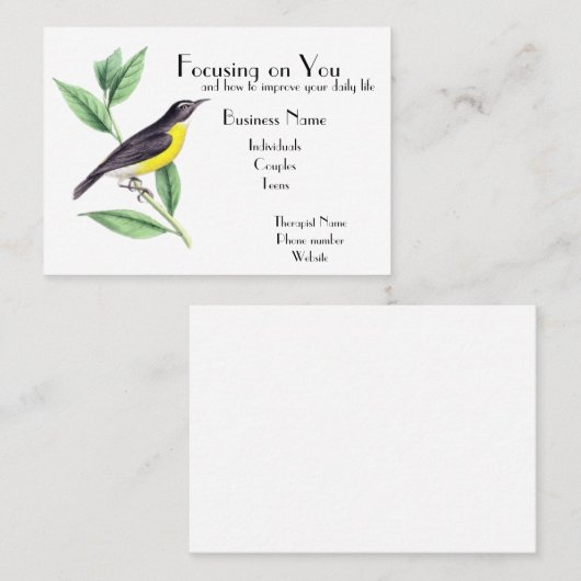 Carte De Visite "Thérapeute" (Devant / Derrière)