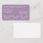 Carte De Visite Thérapeute autorisé de satisfaction de massage (Devant / Derrière)