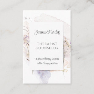 Carte De Visite Thérapeute Conseiller Fleurs Sauvages Sérènes Aqua