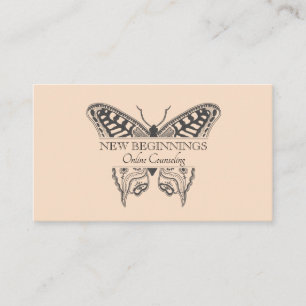 Carte De Visite Thérapeute Conseiller Psychologue sur Peach