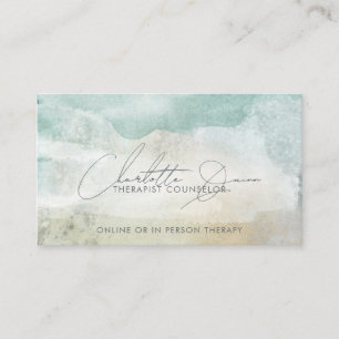 Carte De Visite Thérapeute Conseiller Sérénité Abstrait Manuscrit 