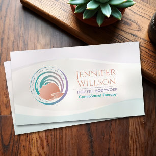 Carte De Visite Thérapeute Craniosacral Tête Mains Flux Holistique