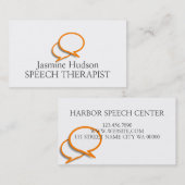 Carte De Visite Thérapeute de la parole Conseils et santé mentale (Devant / Derrière)