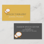 Carte De Visite Thérapeute de la parole Conseils et santé mentale (Devant / Derrière)