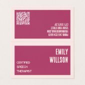 Carte De Visite Thérapeute de la parole QR plié (Extérieur déplié)