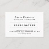 Carte De Visite Thérapeute de massage (Dos)