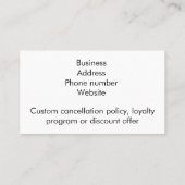 Carte De Visite Thérapeute de massage (Dos)