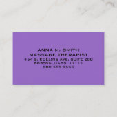 Carte De Visite Thérapeute de massage (Dos)