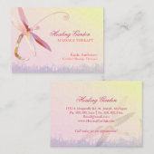 Carte De Visite Thérapeute de massage à la libellule rouge (Devant / Derrière)