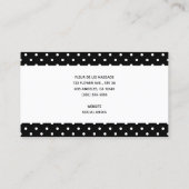 Carte De Visite Thérapeute de massage à points Polka noir et blanc (Dos)